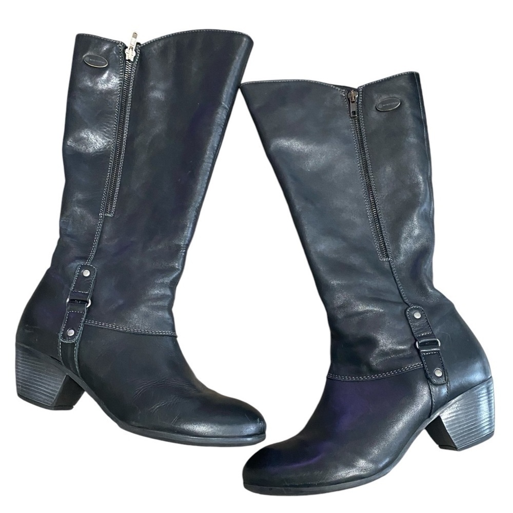 Eric Michael Black Leather Aquastop Warm Riding Boots size 42